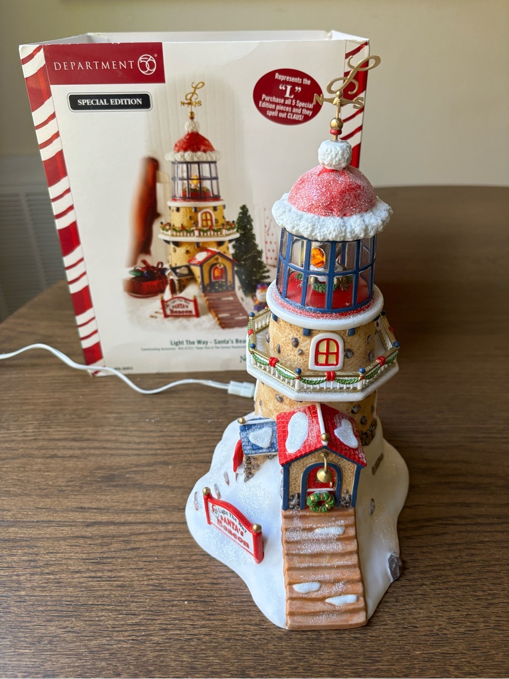 Dept. 56 Light the Way Santa's Beacon 2007 #56953 "L" of the CLAUS series